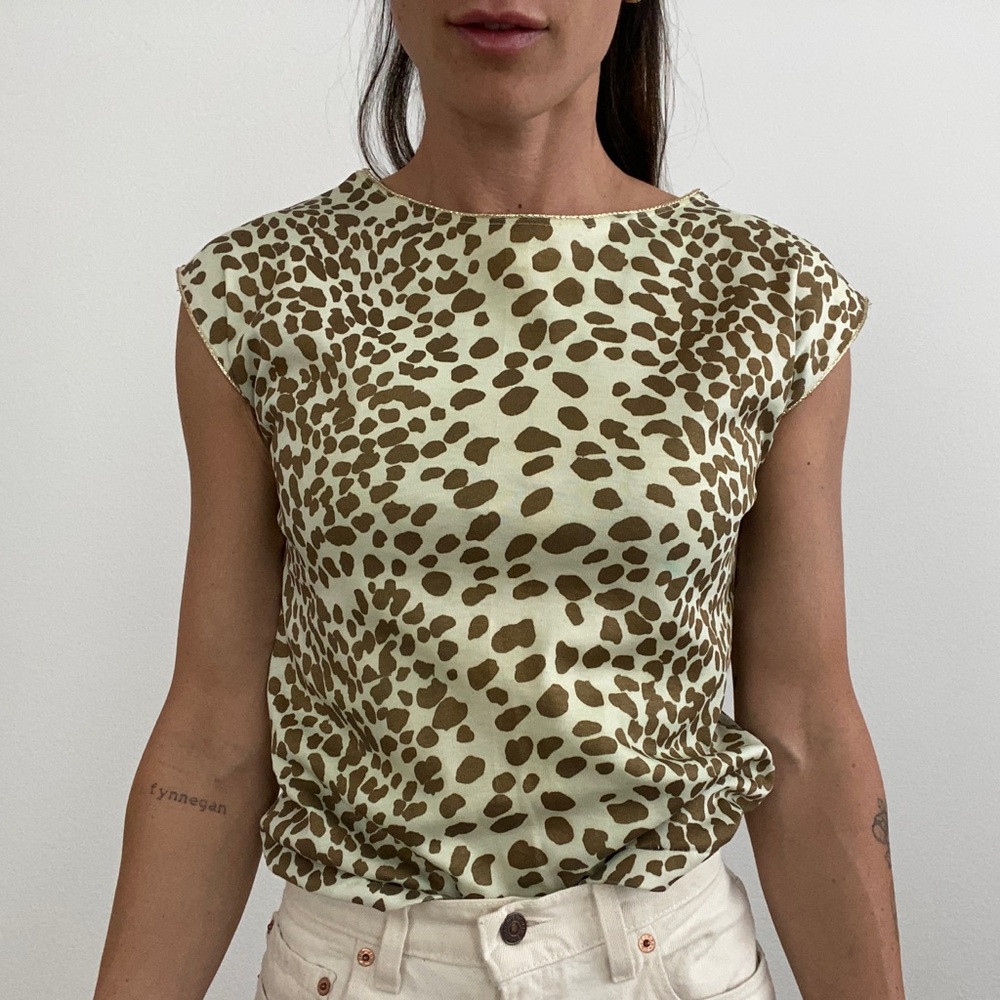 Vintage Leopard Gold Print Top